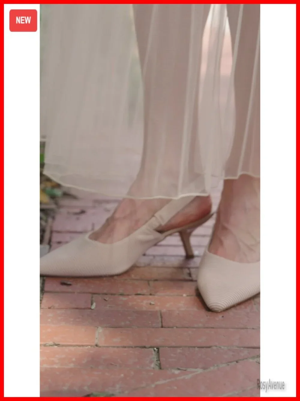 Women's Slingback Kitten Heels Closed Pointed Toe Bowknot Knitted Slip On Work